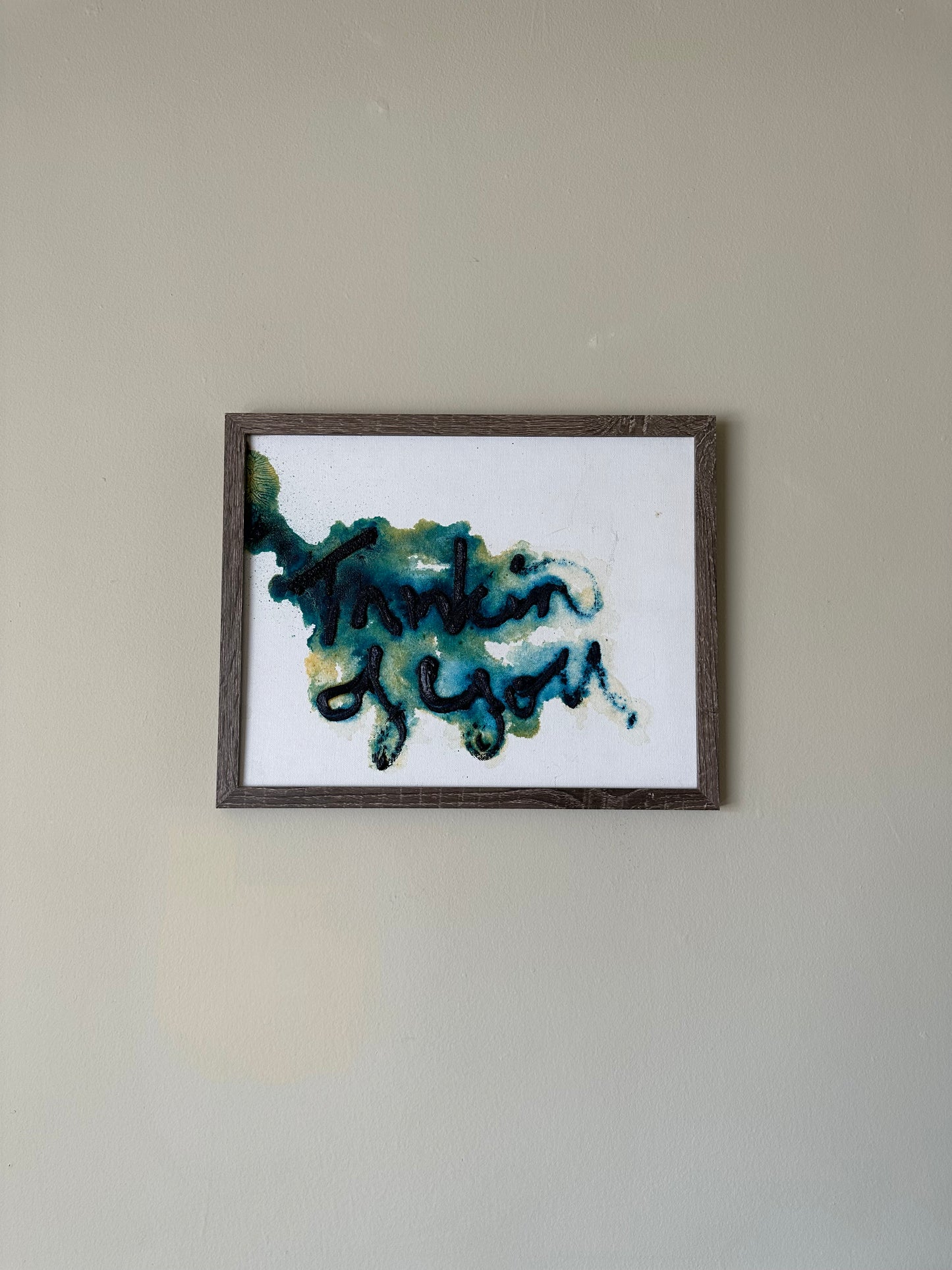 ‘Thinkin Of You’ burned painting