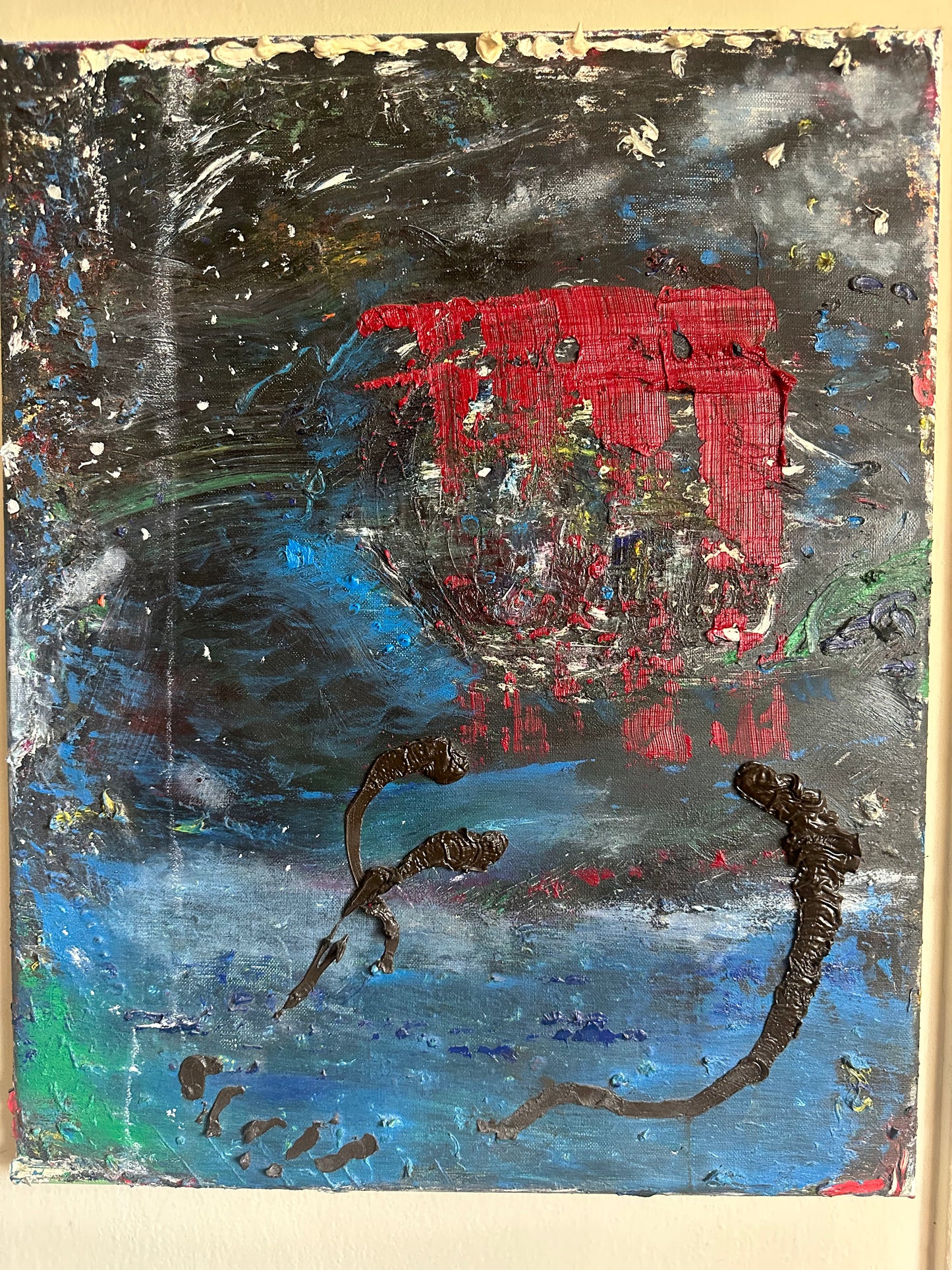 Self Portrait #2 (head as a sailboat with miniature pirate skull)